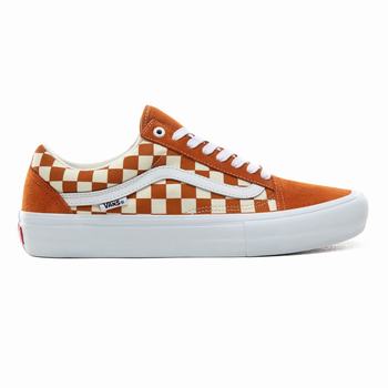 Vans Checkerboard Old Skool Pro - Miesten Tennarit - Kultaiset